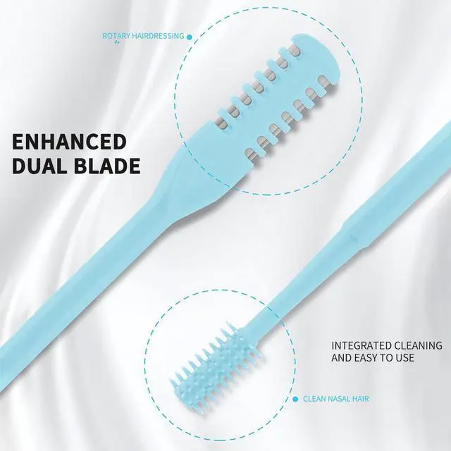 Alt view image 3 of 7 - Nasal Hair Cutter, Double Sided Nose Hair Knife, 360° Nostril Hair Remover Tool, Nose Hair Trimmer for Men Women, with Soft Cleaning Brush (Multicolor)