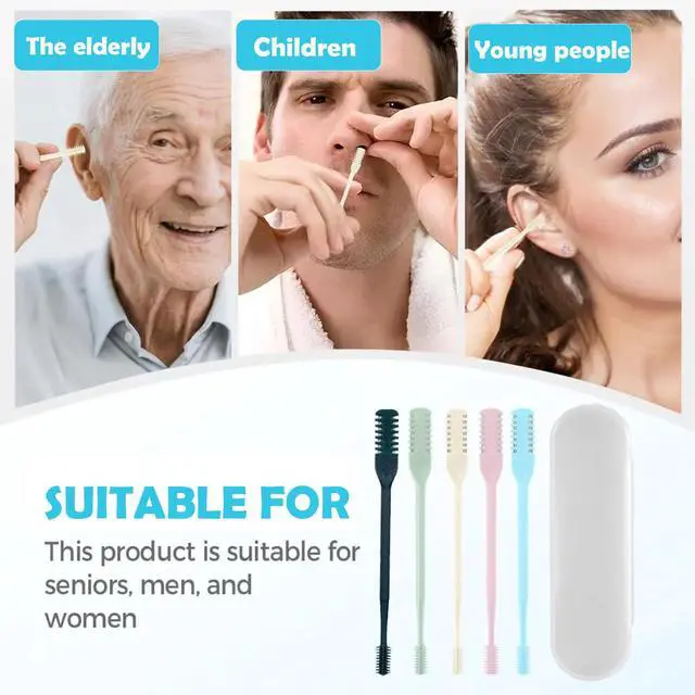 Alt view image 6 of 7 - Nasal Hair Cutter, Double Sided Nose Hair Knife, 360° Nostril Hair Remover Tool, Nose Hair Trimmer for Men Women, with Soft Cleaning Brush (Multicolor)