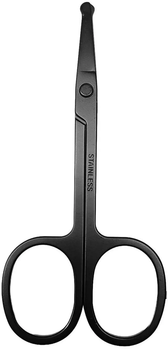 Main image of Premium Nose Hair Scissors, Ear and Nose Hair Trimmer Clipper, Curved Safety Blades with Rounded Tip for Trimming (Black)