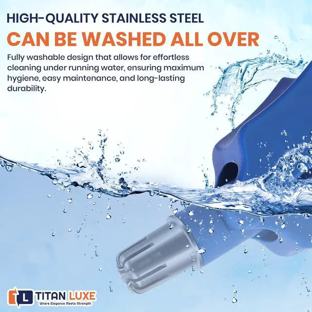 Alt view image 5 of 7 - Stainless Steel Hair Trimmer for Men and Women | Manual Nose and Ear Hair Trimmer | Nose Clippers, 360° Rotating Hair Trimmers | Washable Nose Hair Remover | Blue