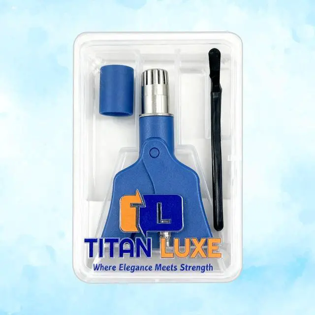 Alt view image 7 of 7 - Stainless Steel Hair Trimmer for Men and Women | Manual Nose and Ear Hair Trimmer | Nose Clippers, 360° Rotating Hair Trimmers | Washable Nose Hair Remover | Blue