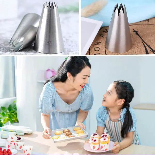 Alt view image 4 of 6 - 5Pcs Large Piping Tips Set, Stainless Steel Frosting Tips