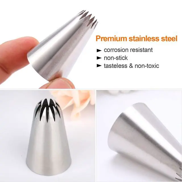 Alt view image 3 of 6 - 5Pcs Large Piping Tips Set, Stainless Steel Frosting Tips