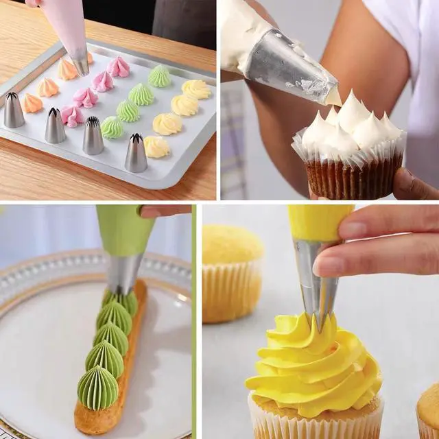 Alt view image 6 of 6 - 5Pcs Large Piping Tips Set, Stainless Steel Frosting Tips