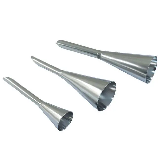 Alt view image 2 of 5 - 3 PCS Stainless Steel Cream Icing Piping Tips | Long Cream Puff Nozzle, Cake Decorating Tools, Pastry Filling, Cupcake Design