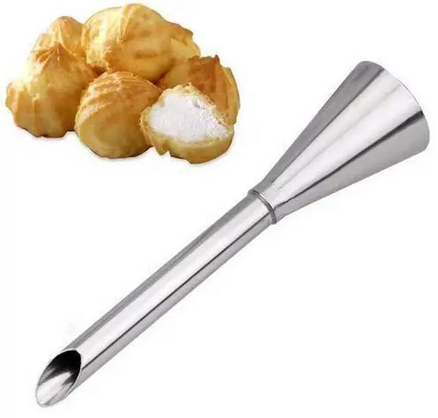 Alt view image 2 of 2 - 2PCS Cream Icing Piping Nozzle Tip Stainless Steel Nozzle Cream Puff Decor Small Pastry Icing Piping Tool