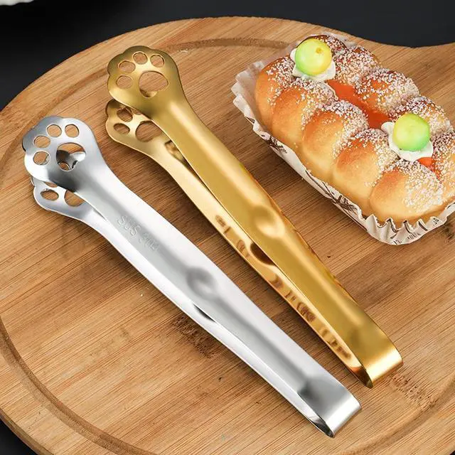 Alt view image 6 of 7 - 2 Pack Small Serving Tongs 6.9 Inch Stainless Steel Mini Appetizer Tongs Cat Paw Small Buffet Tongs for Party Finger Food Cocktail Picks Charcuterie Board Taco Shells Veggie Tray Ice Cubes