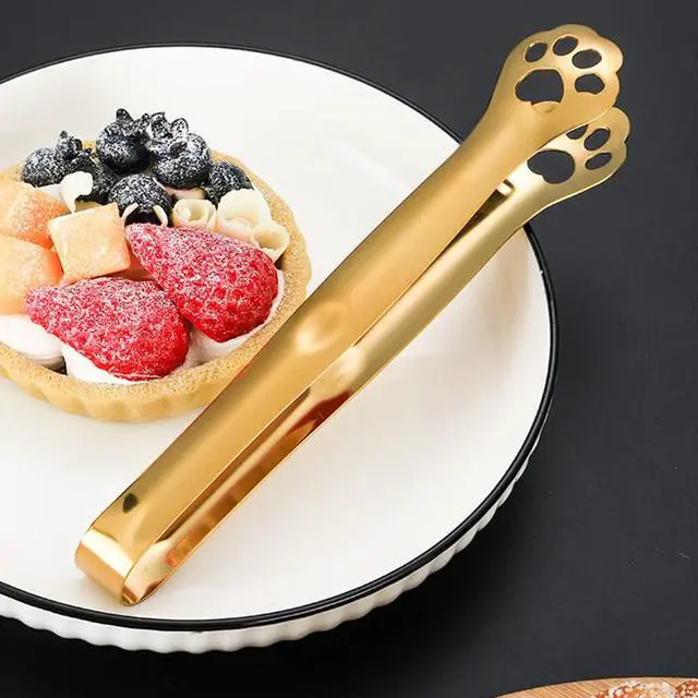 Alt view image 5 of 7 - 2 Pack Small Serving Tongs 6.9 Inch Stainless Steel Mini Appetizer Tongs Cat Paw Small Buffet Tongs for Party Finger Food Cocktail Picks Charcuterie Board Taco Shells Veggie Tray Ice Cubes