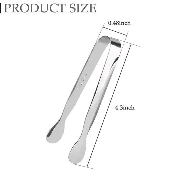 Alt view image 2 of 5 - 3 Pack Mini Serving Tongs, 4.3 inch Stainless Steel Sugar Tongs, Tiny Ice Tongs for Coffee Bar, Tea Party and Desserts Party