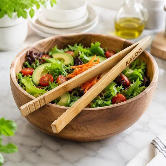 Alt view image 2 of 7 - 2PCS Reusable Toaster Tongs, Kaloo 8 inch Wooden Cooking Tong, Multipurpose Bamboo Tongs for Fruits, Bread, Pickles, cheese, Bacon, and Muffins