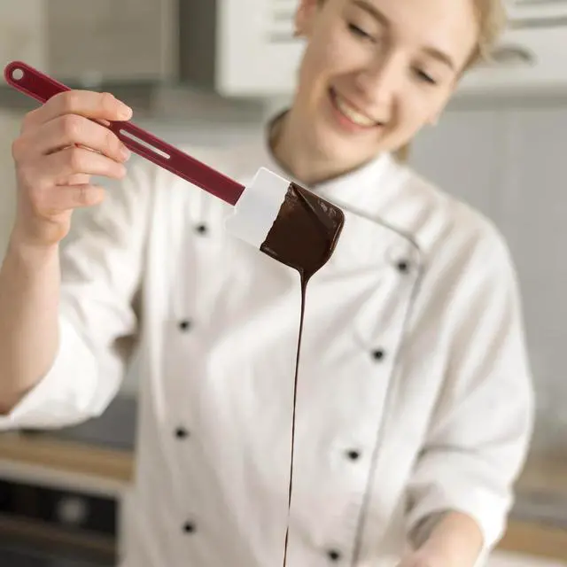 Alt view image 4 of 7 - Silicone Rubber Spatula for Baking, 10-Inch Commercial Grade Baking Spatula, Heat Resistant Butter Scraper for Nonstick Cookware
