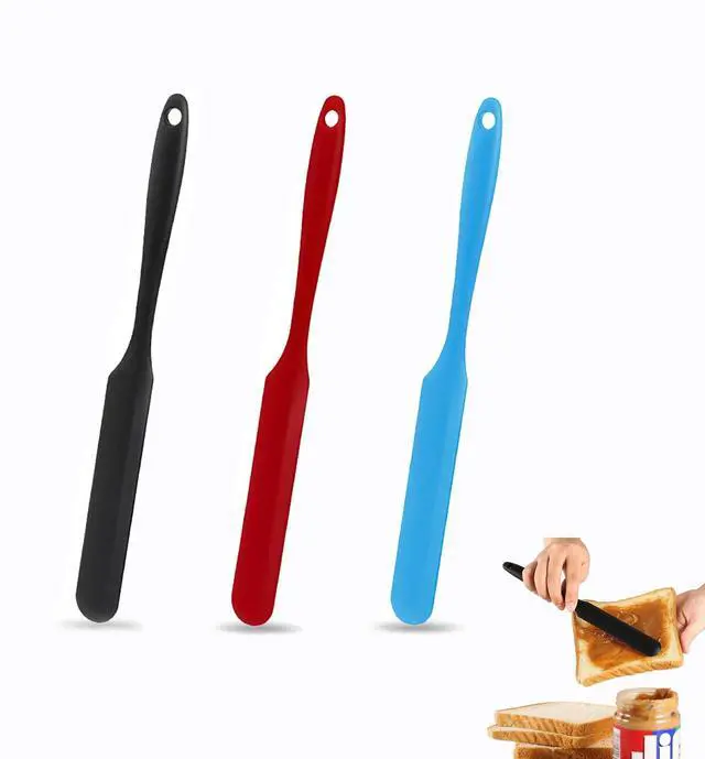 Main image of Silicone Jar Spatula Set 3 Pcs, Sourdough Scraper, Long Handle Spatulas | Small Silicone Spatula, for Jars, Baking, Cake Icing, Cream, Butter, Batter, Food Grade, Heat Resistant, Dishwasher Safe