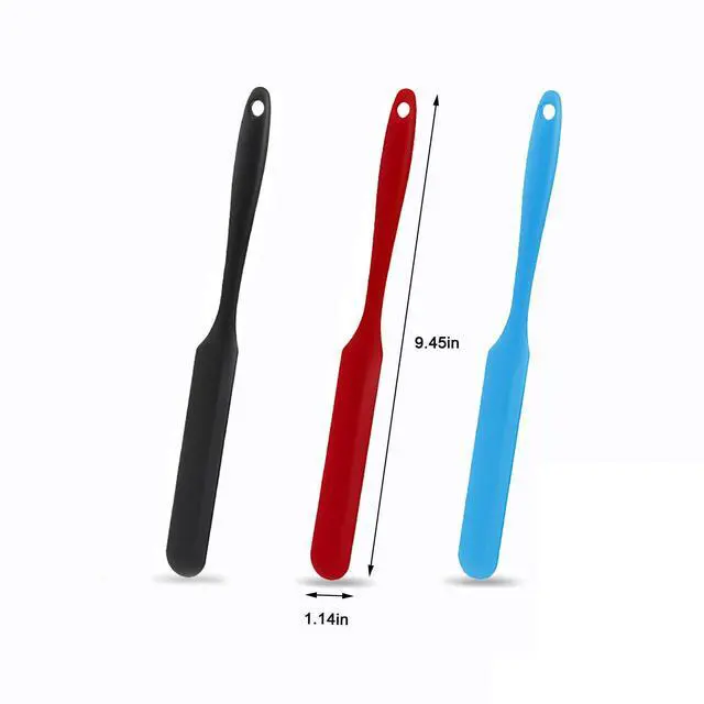 Alt view image 3 of 6 - Silicone Jar Spatula Set 3 Pcs, Sourdough Scraper, Long Handle Spatulas | Small Silicone Spatula, for Jars, Baking, Cake Icing, Cream, Butter, Batter, Food Grade, Heat Resistant, Dishwasher Safe