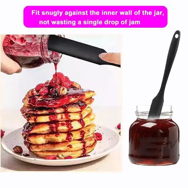 Alt view image 4 of 6 - Silicone Jar Spatula Set 3 Pcs, Sourdough Scraper, Long Handle Spatulas | Small Silicone Spatula, for Jars, Baking, Cake Icing, Cream, Butter, Batter, Food Grade, Heat Resistant, Dishwasher Safe