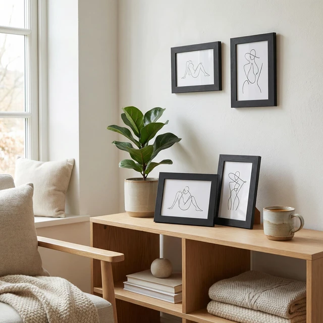 Alt view image 4 of 7 - Lavezee 4x6 Picture Frame Black for Tabletop or Wall Wide 4 x 6 Picture Frame for Photos, Artwork, and Family Memories Made of MDF