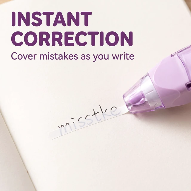 Alt view image 6 of 7 - 1Pc Purple Pressing Correction Tape White Out Correction Tape Correct Correction Tapes School Office Supplies for Instant Correction