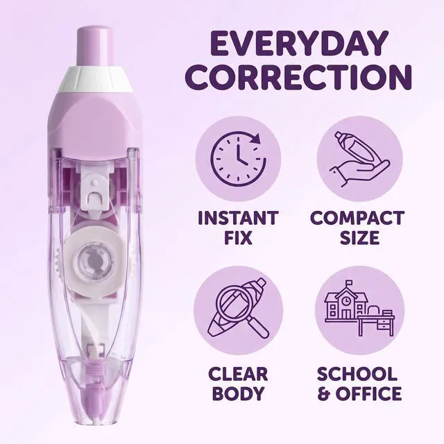 Alt view image 2 of 7 - 1Pc Purple Pressing Correction Tape White Out Correction Tape Correct Correction Tapes School Office Supplies for Instant Correction