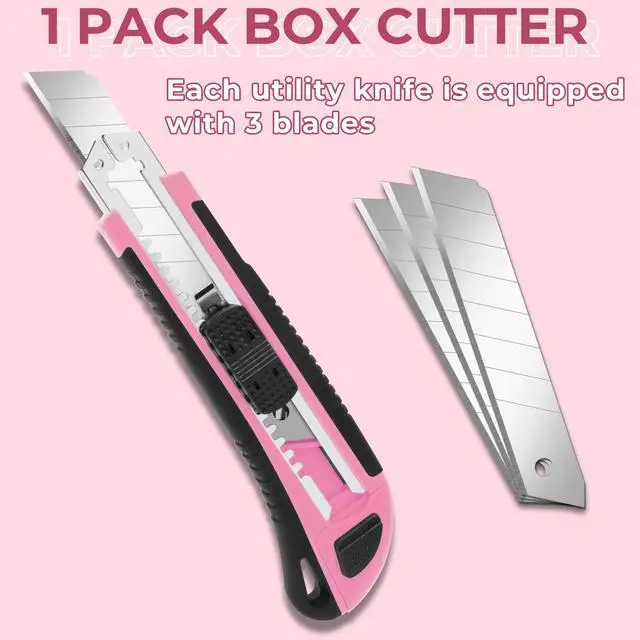 Alt view image 2 of 6 - 1Pack Box Cutter Retractable, Snap Off Utility Knife, Razor Knife | 18mm ultra sharp blade, quick change blade, box opener tool and exacto knife for DIY, office, arts, crafts, home and cartons