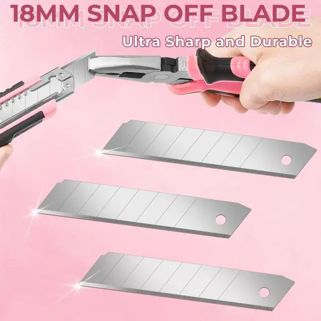 Alt view image 3 of 6 - 1Pack Box Cutter Retractable, Snap Off Utility Knife, Razor Knife | 18mm ultra sharp blade, quick change blade, box opener tool and exacto knife for DIY, office, arts, crafts, home and cartons