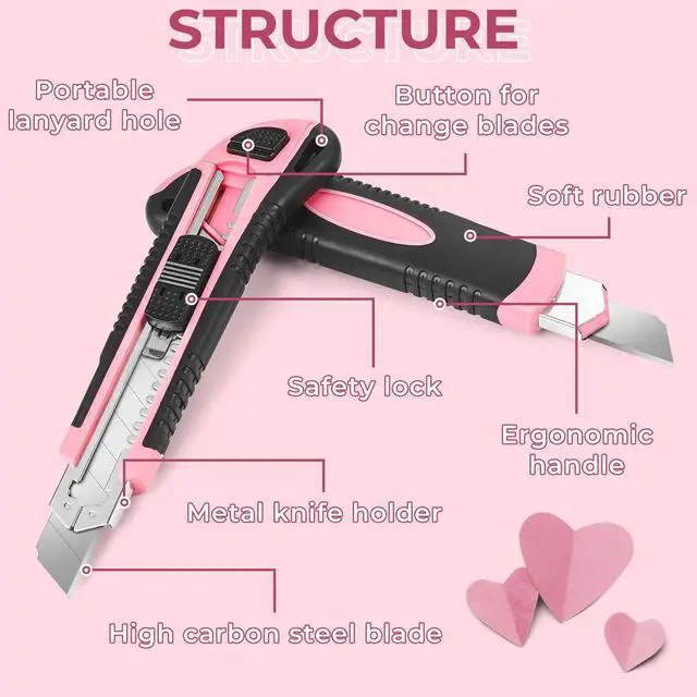 Alt view image 5 of 6 - 1Pack Box Cutter Retractable, Snap Off Utility Knife, Razor Knife | 18mm ultra sharp blade, quick change blade, box opener tool and exacto knife for DIY, office, arts, crafts, home and cartons
