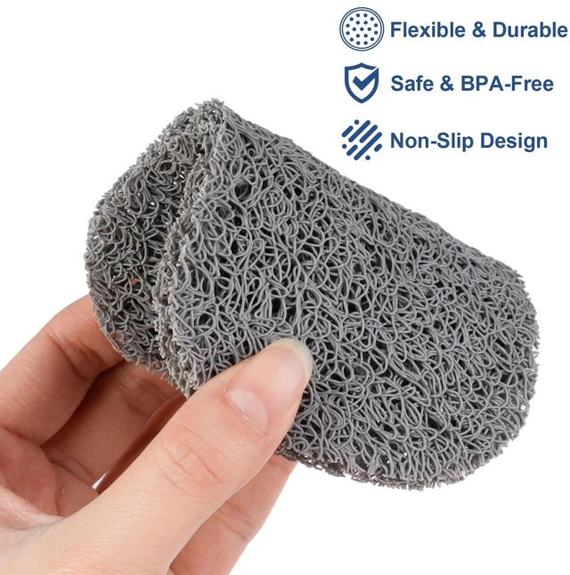 Alt view image 6 of 7 - 8 Pack Soap Holder, Grey Bar Soap Saver Dish for Shower, 4.5" x 3" | High-Efficiency Drainage & Non-Slip, Lift Pads Sponge Tray for Kitchen Sink, Bathroom, Travel, Hotel Cleaning Supplies