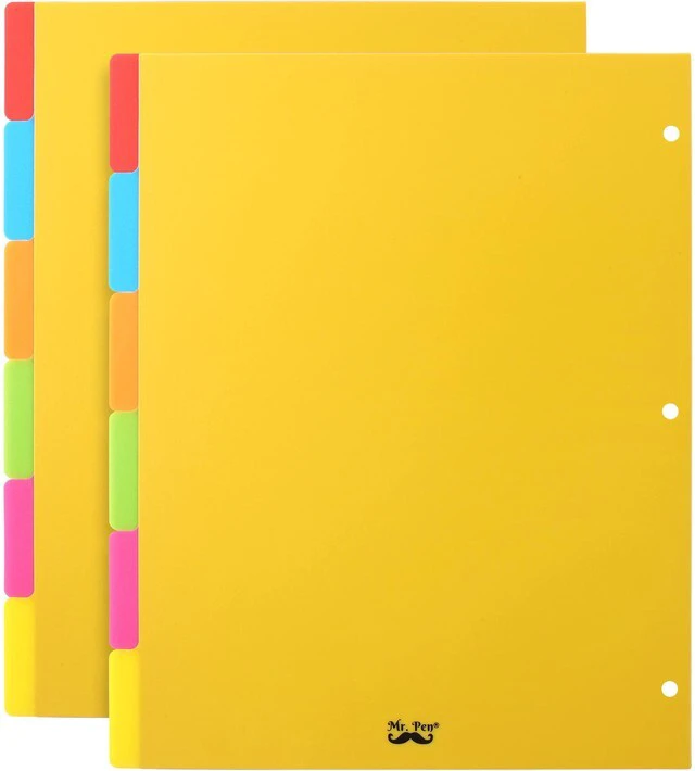 Main image of Dividers for 3 Ring Binder, 2 Sets, 6 Pack/Set, 12 pcs | Letter Size, Binder Dividers with Tabs for Student, Teacher, Office, Home Organizers