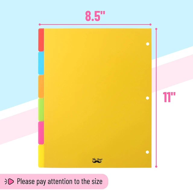 Alt view image 3 of 7 - Dividers for 3 Ring Binder, 2 Sets, 6 Pack/Set, 12 pcs | Letter Size, Binder Dividers with Tabs for Student, Teacher, Office, Home Organizers