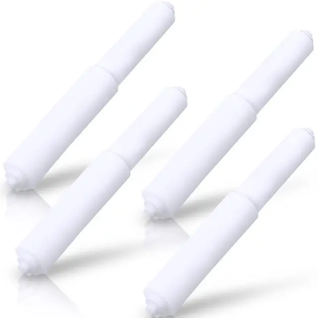 Main image of 4 Pack Toilet Paper Holder Spring Rod, White Toilet Paper Roller Replacement, Plastic Toilet Paper Holder Replacement Rod