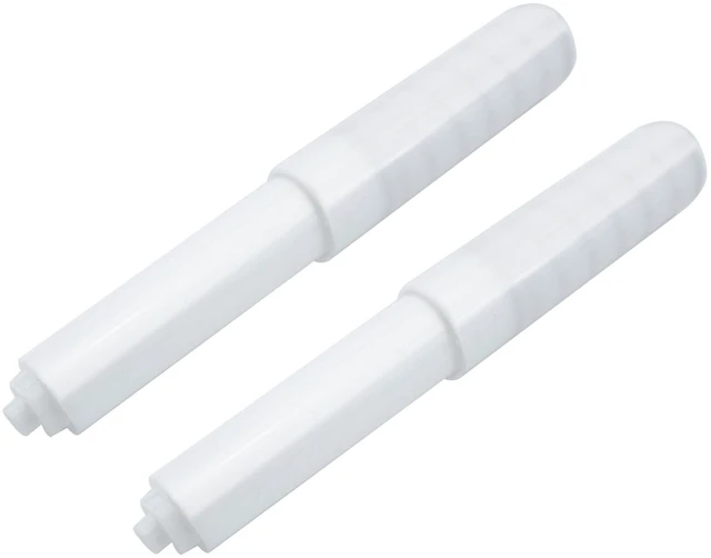 Main image of 2 PCS Toilet Paper Holder, Replacement Roller for Bathroom, White | Plastic Toilet Paper Holder, Simple Installation, Spring Loaded Roller Replacement for Home