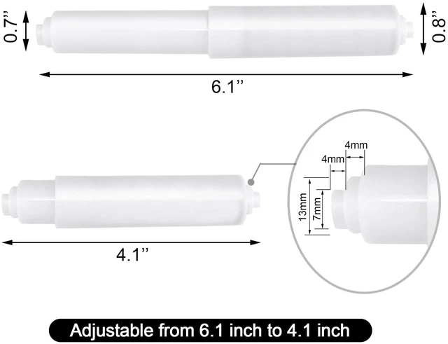Alt view image 2 of 6 - 2 PCS Toilet Paper Holder, Replacement Roller for Bathroom, White | Plastic Toilet Paper Holder, Simple Installation, Spring Loaded Roller Replacement for Home