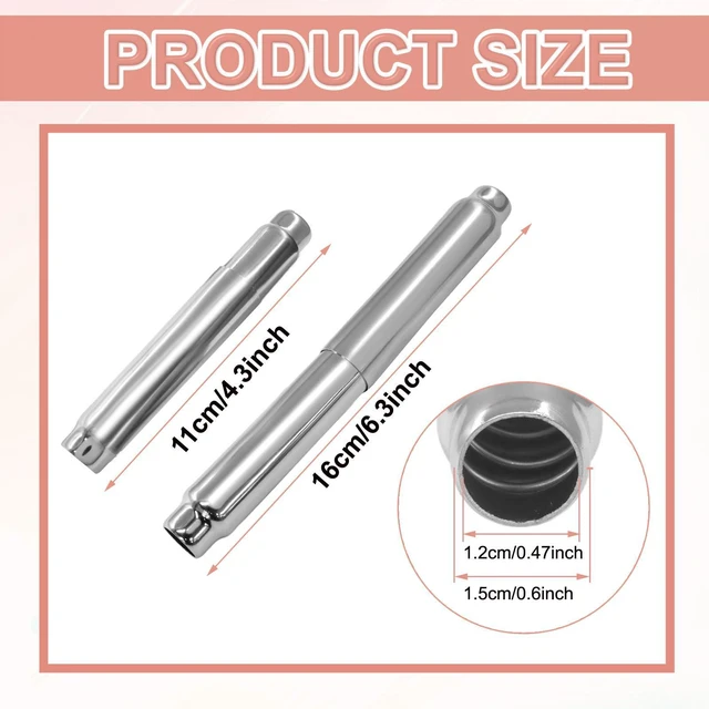 Alt view image 3 of 7 - Stainless Steel Toilet Paper Holder Replacement Rod, Silver | Universal Fit, Spring Loaded, Quick Release, TP Holder Roller Spindle