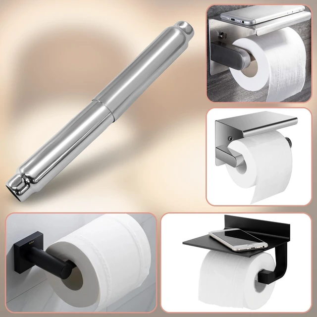 Alt view image 7 of 7 - Stainless Steel Toilet Paper Holder Replacement Rod, Silver | Universal Fit, Spring Loaded, Quick Release, TP Holder Roller Spindle
