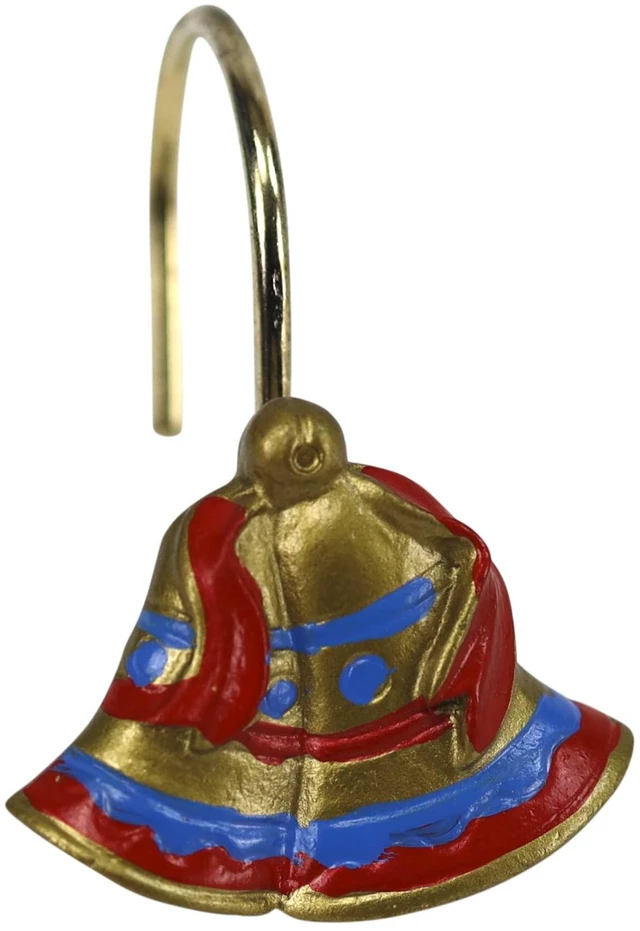 Alt view image 3 of 5 - Rust Resistant Decorative Shower Curtain Hooks Christmas