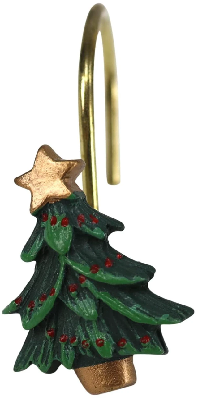 Alt view image 4 of 5 - Rust Resistant Decorative Shower Curtain Hooks Christmas