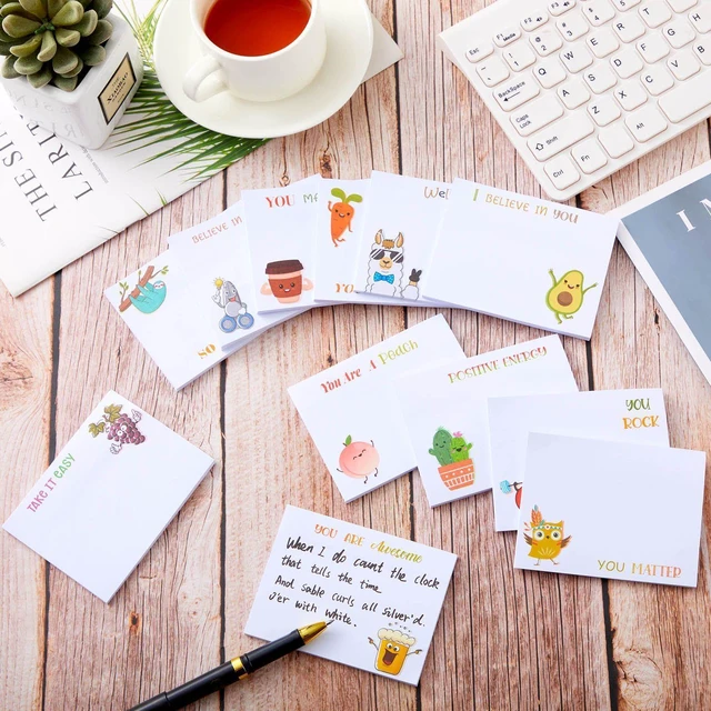 Alt view image 7 of 7 - 12 Pcs Inspirational Sticky Notes 3 x 4 Inch Employee Appreciation Notepad Gift Set Cute Positive Back to School Gift for Office Nurse Student Teacher Coworkers 480 Sheets Work Paper Studying Supplies