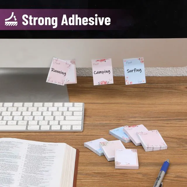 Alt view image 4 of 7 - Small Floral Sticky Notes, 1.5x2, 6 Pads, 360 Sheets | Mini Sticky Notes, Self-Stick Note Pads, Perfect for Office, School, Home, Study & Organization