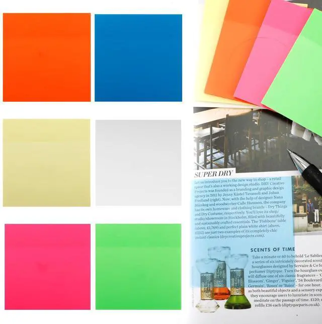 Main image of 300 Sheets Clear Transparent Sticky Notes, Colorful Waterproof Notepad, Translucent Adhesive Memo Pads for Annotating Books, School & Office Supplies