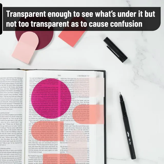 Alt view image 4 of 6 - Transparent Sticky Notes Set, 150 Sheets | Transparent Sticky Notes with Black Fineliner Pen for Bible Study, Office, School, Planning, Journaling & Organization