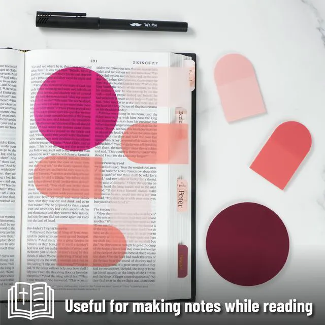 Alt view image 6 of 6 - Transparent Sticky Notes Set, 150 Sheets | Transparent Sticky Notes with Black Fineliner Pen for Bible Study, Office, School, Planning, Journaling & Organization