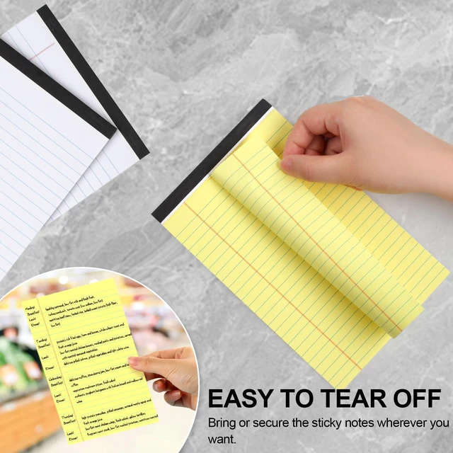 Alt view image 4 of 7 - 6 PCS Small Legal Pads 5x8 Yellow and White, Narrow Ruled Small Note Pads, Micro Perforated Writing Pad, College Ruled Legal Notepads 5x8 for Study, Office, To-Do Lists(30 Sheets/Small Notepad)