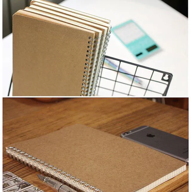 Alt view image 5 of 7 - Soft Cover Spiral Notebook Journal, Coofficer Blank Sketch Book Pad, Wirebound Memo Notepads Diary Notebook Planner with Unlined Paper, 100 Pages/ 50 Sheets, 7.5 "x 5.1" (Brown)