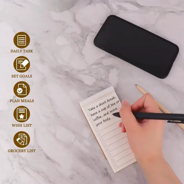 Alt view image 6 of 7 - 3 Pack Daily To Do List Notepad, 2.7x 5.3 Inch Pocket Notepad, Lined Paper for Wish List, Memo Pad, School Supplies, Grocery List, Meal Planning, Study Tasks - 50 Sheets per Pad