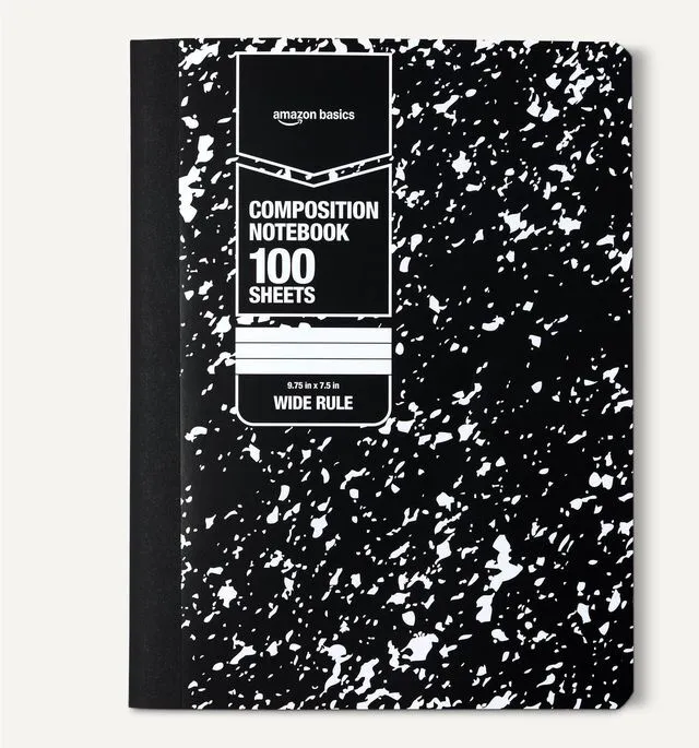 Alt view image 5 of 5 - Composition Notebook, Wide Ruled, 100 Sheets, 1 pack, Marble Black, 9.75" x 7.5" for School, Home, and Office Use