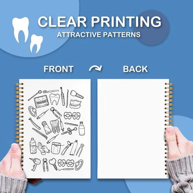 Alt view image 5 of 6 - Dentist Hygienist Dental Gifts Notebook Journal for Coworkers, Dental Assistant Office Gifts, Hardcover Spiral Notebook 5.5x8.3 Inch(White Dentist)