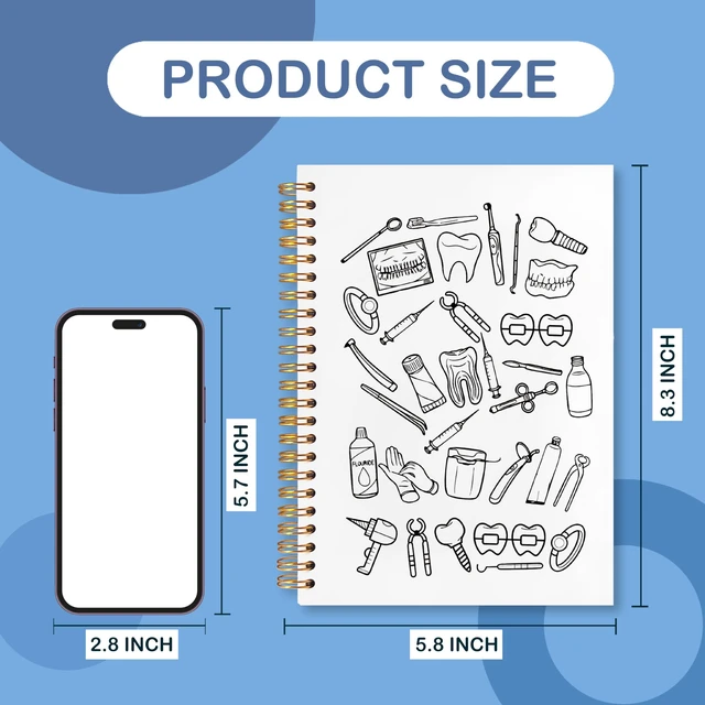 Alt view image 6 of 6 - Dentist Hygienist Dental Gifts Notebook Journal for Coworkers, Dental Assistant Office Gifts, Hardcover Spiral Notebook 5.5x8.3 Inch(White Dentist)
