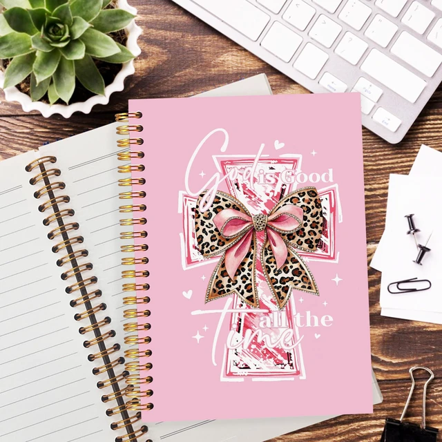 Alt view image 2 of 7 - God Is Good Notebooks, Prayer Bible Journal for Women, Christian School Supplies, Pink Christian Notebook, Bible Journaling Supplies Notebooks for Office School Supplies, 5.5x8.3 Inch