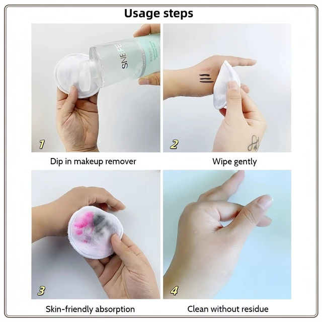 Alt view image 3 of 7 - Reusable Makeup Remover Pads - 7 Pcs Soft Cotton Rounds for Face with Friendly Bamboo Fiber, Washable Makeup Remover Cloth for All Skin Types - Ideal for Facial Cleansing (7 Colour)