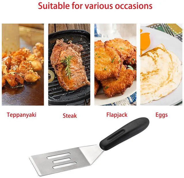 Alt view image 3 of 7 - Small Metal Spatula, Stainless Steel Mini Turner for Baking(1) | Brownie, cookie, lasagna, pancakes & cake. Cutter & serve turner. Flipping & cooking. Durable professional grade.