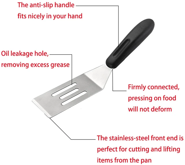 Alt view image 4 of 7 - Small Metal Spatula, Stainless Steel Mini Turner for Baking(1) | Brownie, cookie, lasagna, pancakes & cake. Cutter & serve turner. Flipping & cooking. Durable professional grade.