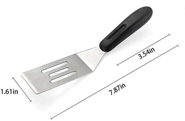 Alt view image 7 of 7 - Small Metal Spatula, Stainless Steel Mini Turner for Baking(1) | Brownie, cookie, lasagna, pancakes & cake. Cutter & serve turner. Flipping & cooking. Durable professional grade.